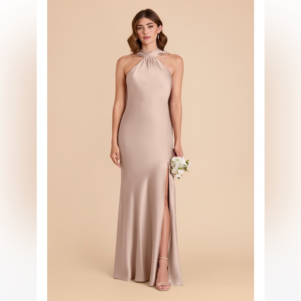Birdy Grey Eileen Bridesmaid Dress - Matte Satin Taupe